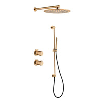 Tuvalu shower set: built-in thermostat, sliding bar and wall mounted rain shower