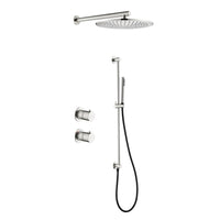 Tuvalu shower set: built-in thermostat, sliding bar and wall mounted rain shower