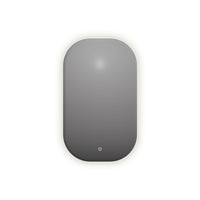 Simple oval vertical mirror including lighting and heating