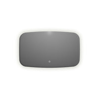 Simple oval horizontal mirror including lighting and heating