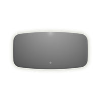 Simple oval horizontal mirror including lighting and heating