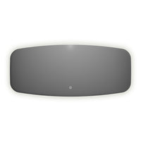 Simple oval horizontal mirror including lighting and heating
