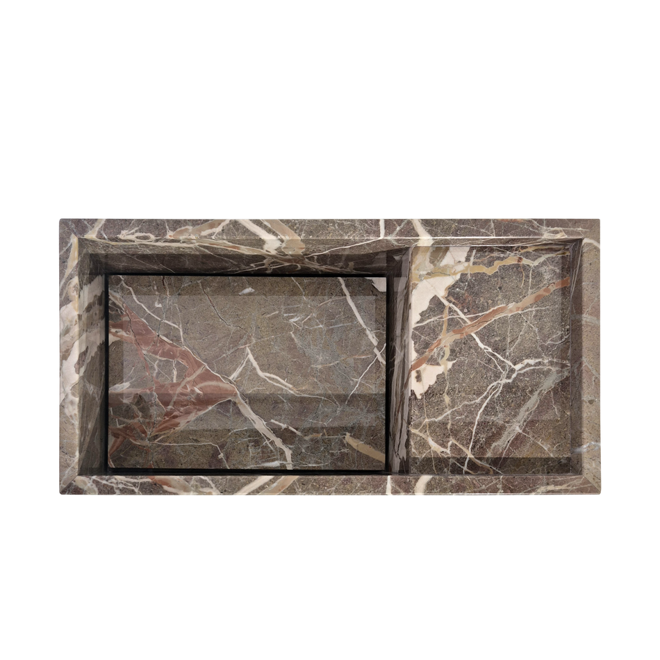 Plate fontein Breccia di Arzo, met handdoekrail