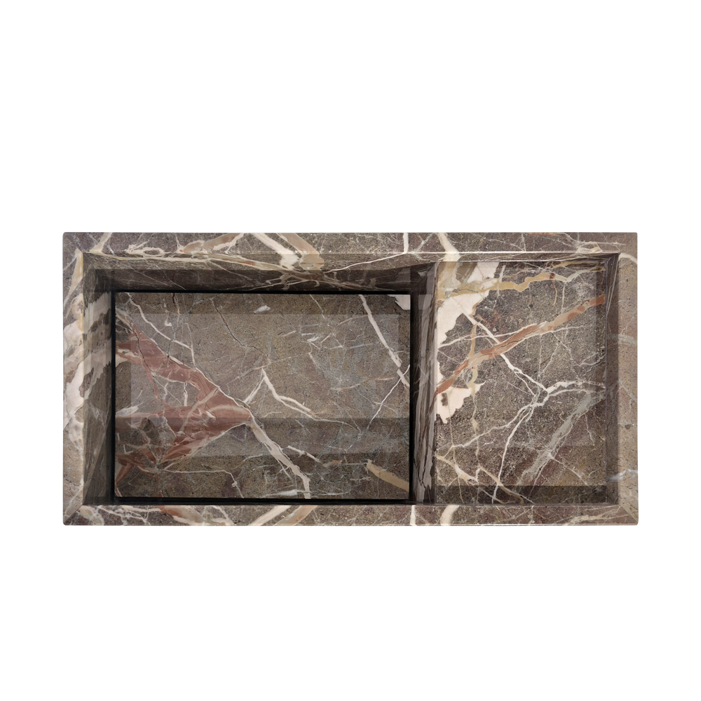 Plate fontein Breccia di Arzo, met handdoekrail