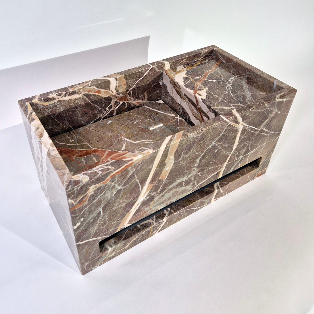 Plate fontein Breccia di Arzo, met handdoekrail