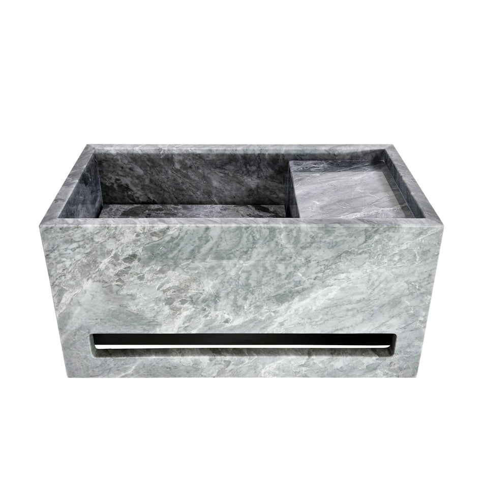 Plate fontein Grigio Trambiserra, met handdoekrail