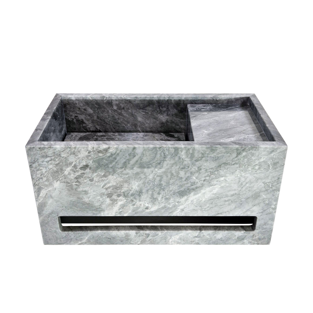 Plate fontein Grigio Trambiserra, met handdoekrail