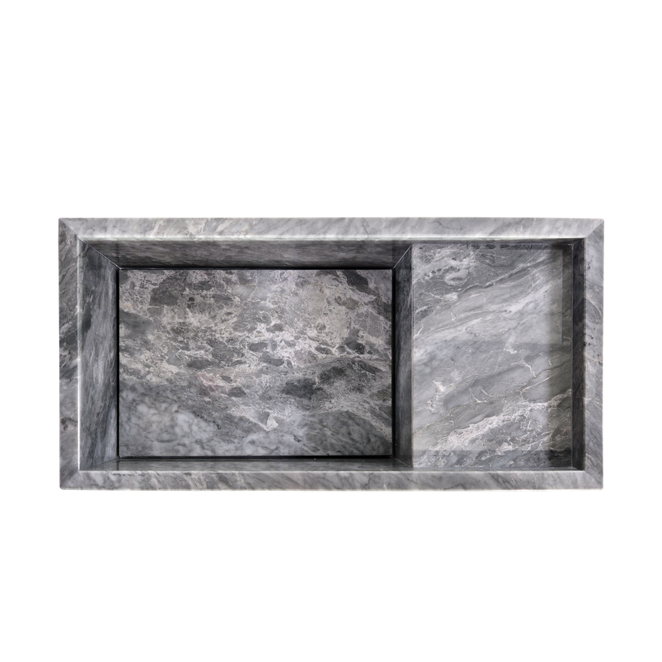 Plate fontein Grigio Trambiserra, met handdoekrail