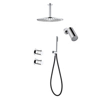 Tuvalu shower set: built-in thermostat, hand shower and ceiling mounted rain shower